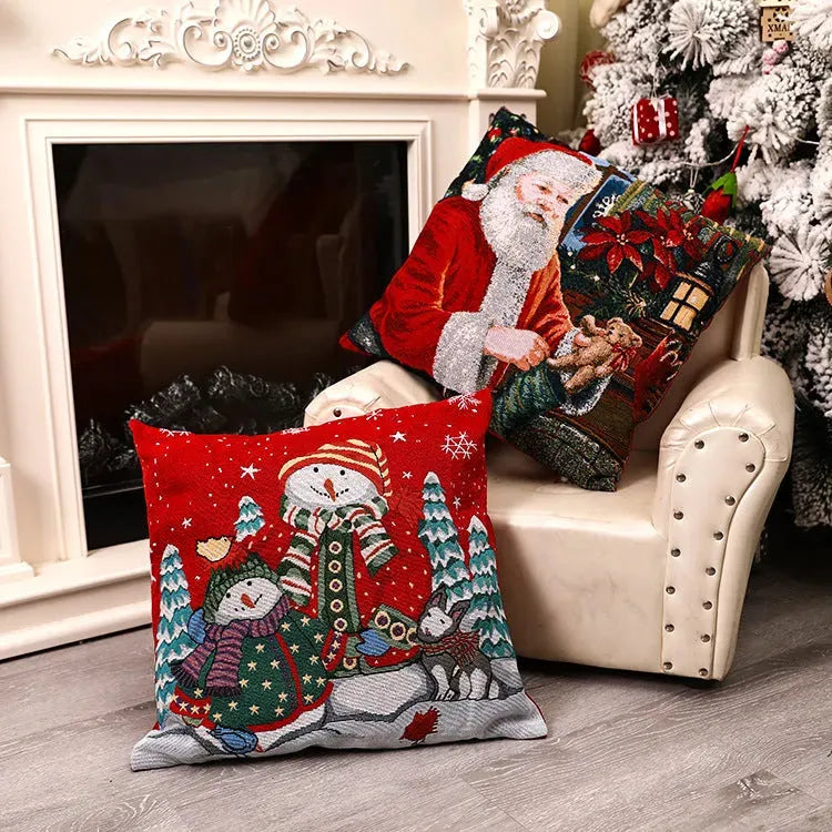 Christmas Square Pillow Cover Home Christmas Decorations - Bellarte Enchanté Christmas Square Pillow Cover Home Christmas Decorations